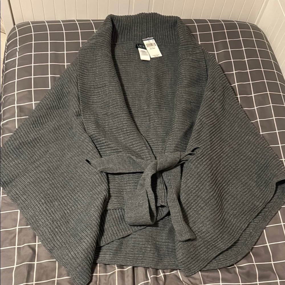 Lauren Ralph Lauren Gray Shrug with Shawl Collar